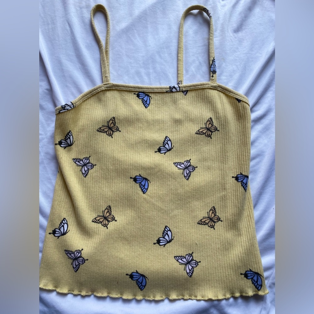 Crop butterfly tank top
